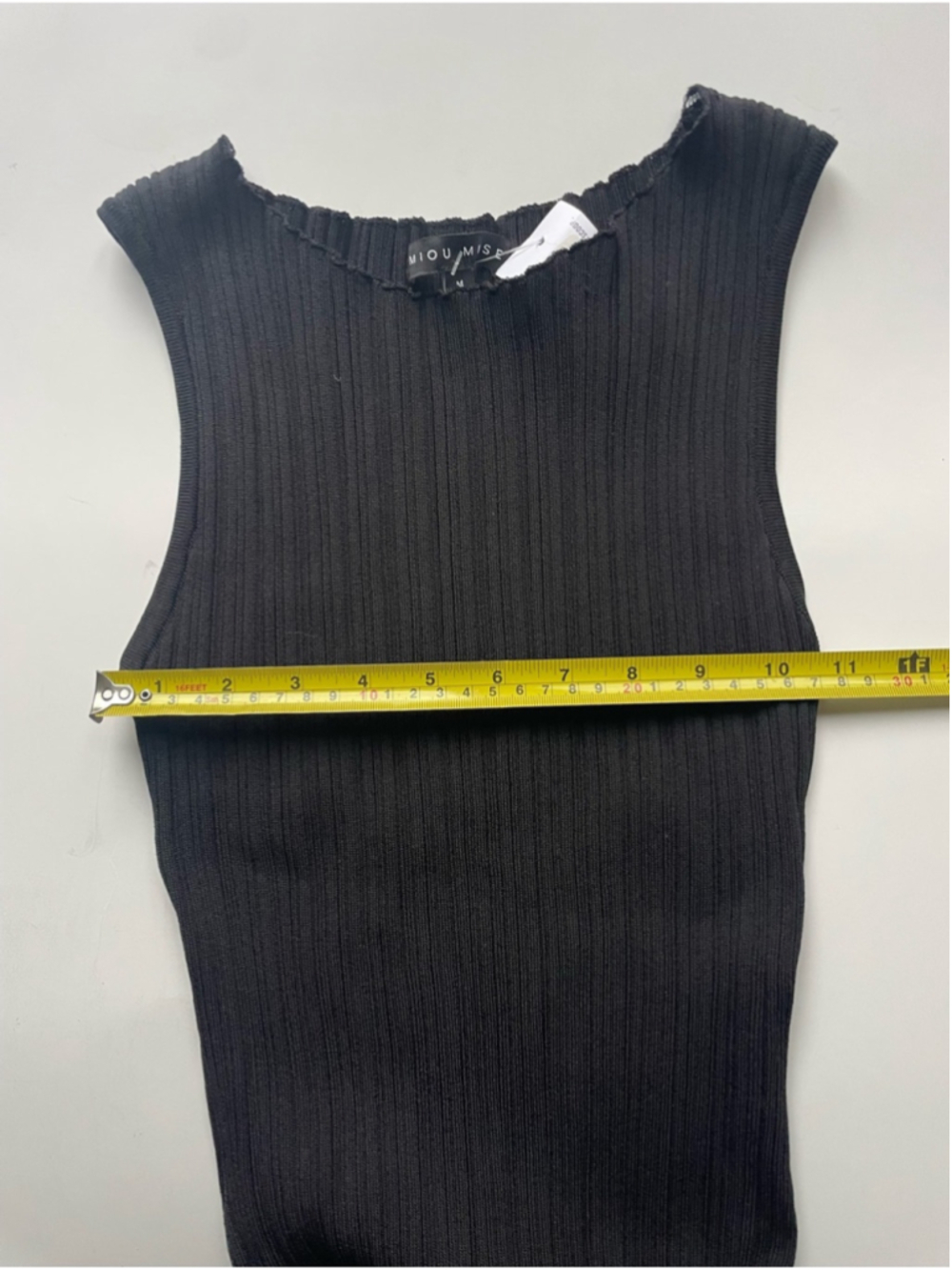 Miou Muse Ribbed Off-Shoulder Midi Dress Medium | Black | Stretch Knit - Picture 9 of 10